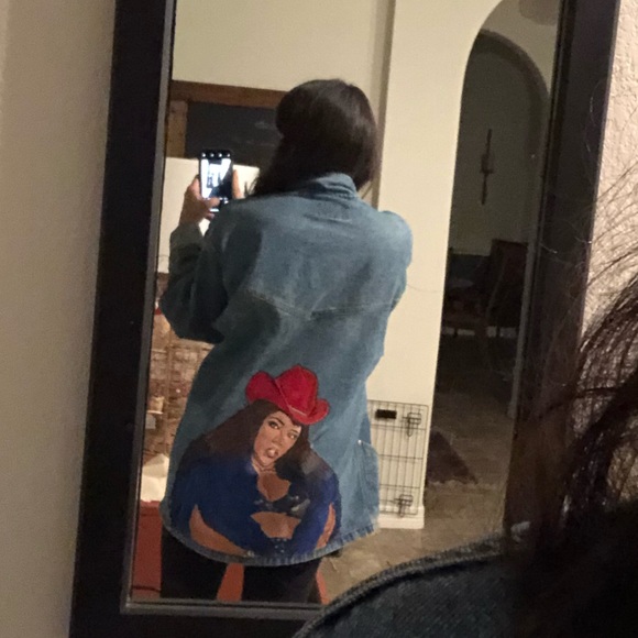 hand painted LIZZO jacket 1 of a kind XL - Picture 6 of 8